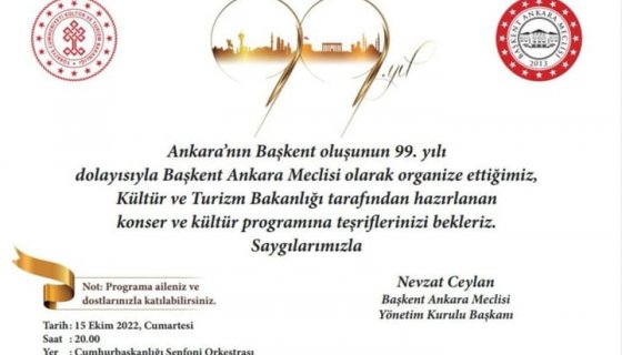 Ankara'nın Başkent oluşunun 99. yılı