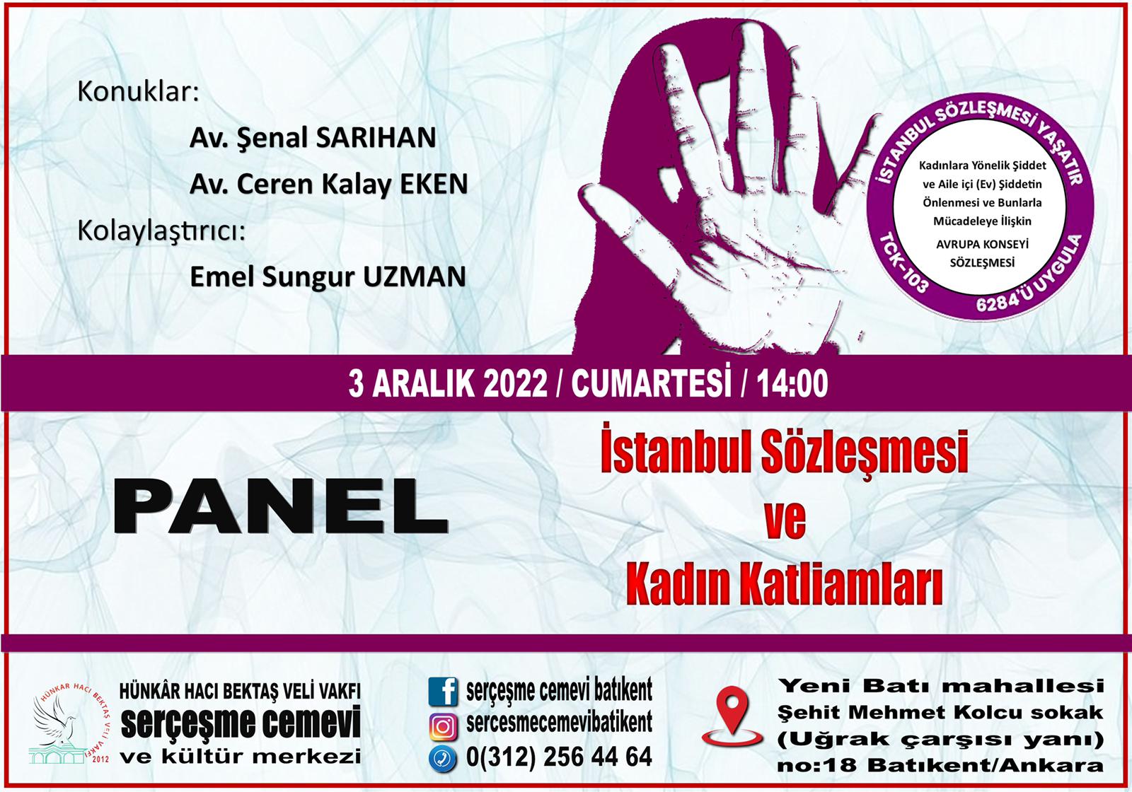 İstanbul Sözleşmesi ve Kadın Katliamları Konul Panel Ankara'da 