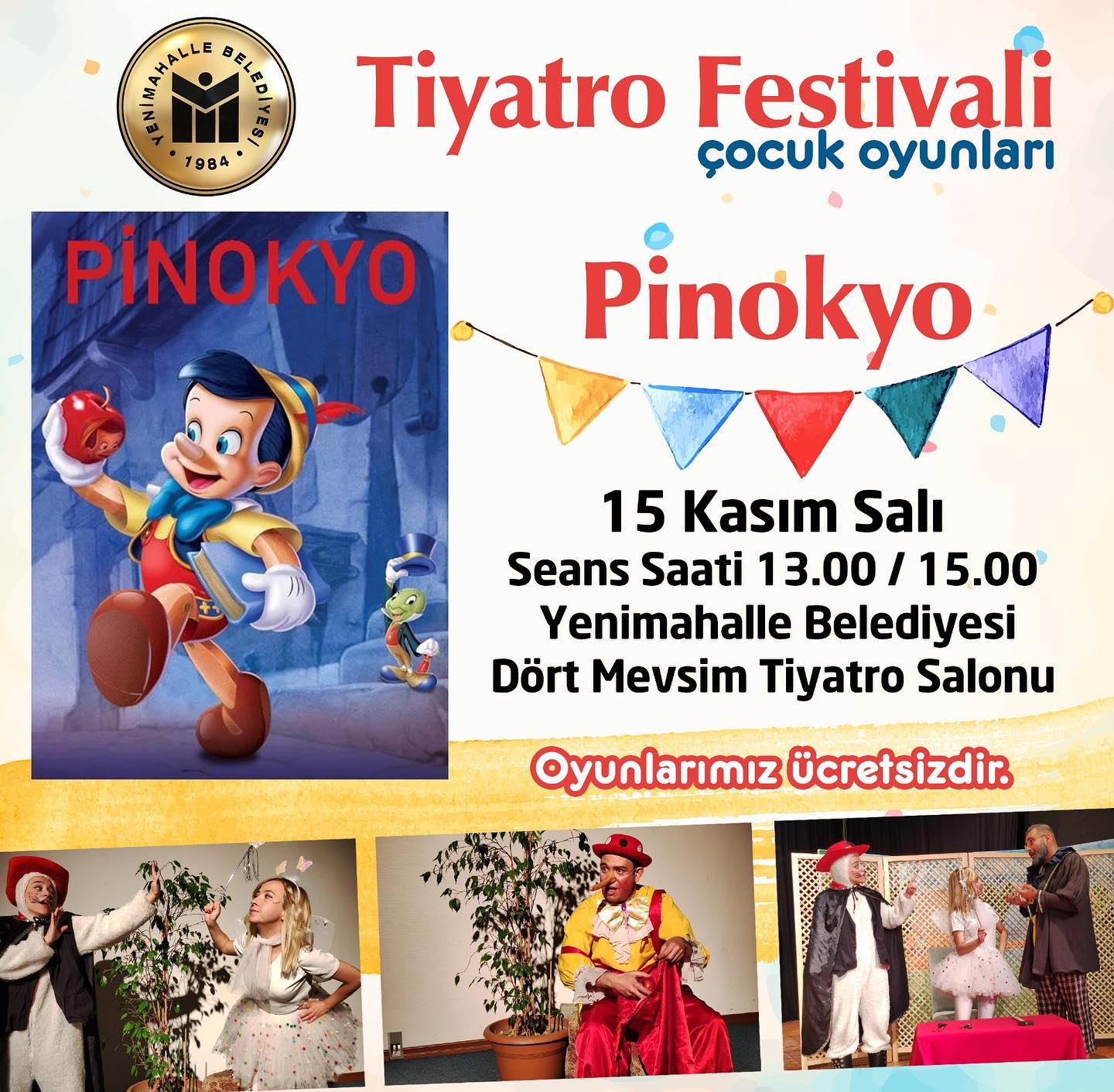 YENİMAHALLE'DE ÇOCUK OYUNLARI TİYATRO FESTİVALİ