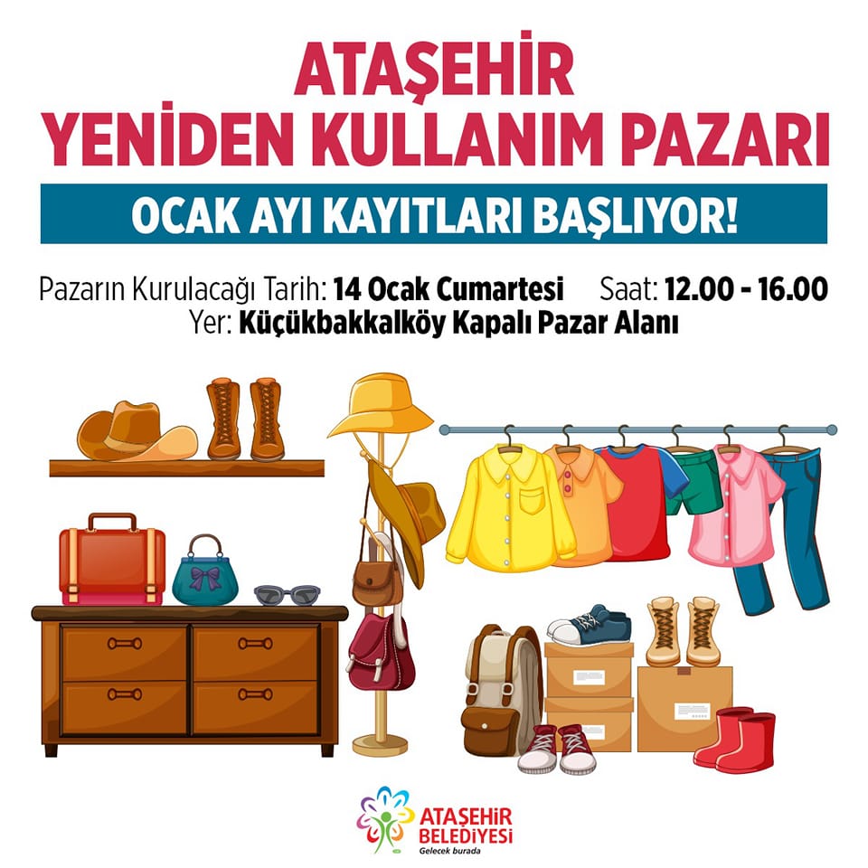ATAŞEHİR BELEDİYESİ YENİDEN KULLANIM PAZARI AÇILIYOR
