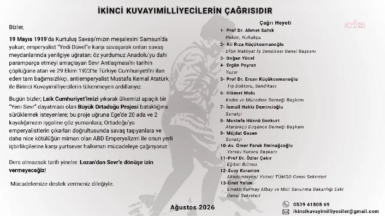 Aydın, akademisyen ve sanatçılardan ‘İkinci Kuvayımilliyeciler’ çağrısı