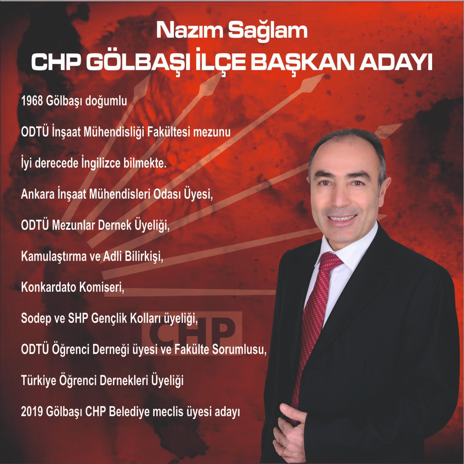 CHP Gölbaşı'na Nazım Sağlam İlçe Başkan Adayı 