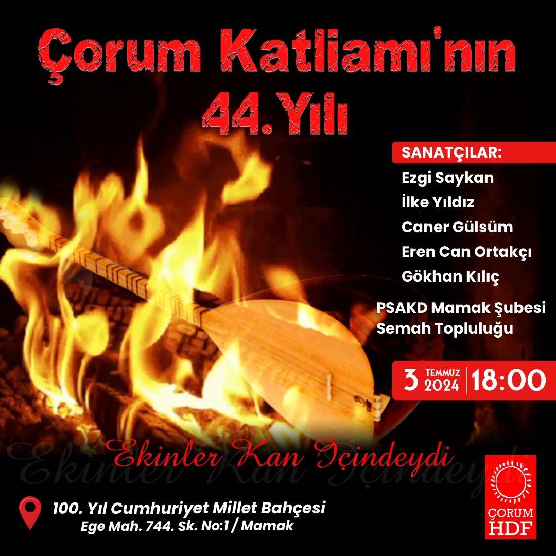 Dr. Atila Ilıman: Çorum Katliamı’nın 44.Yılında kaybettiğimiz canlarımızı saygıyla anıyoruz.