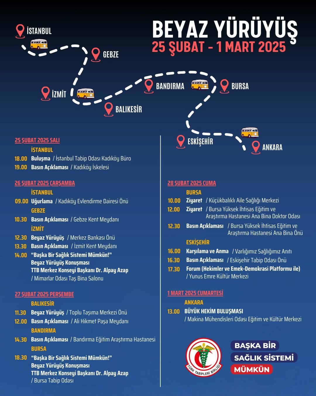 TTB'DEN BEYAZ YÜRÜYÜŞ…